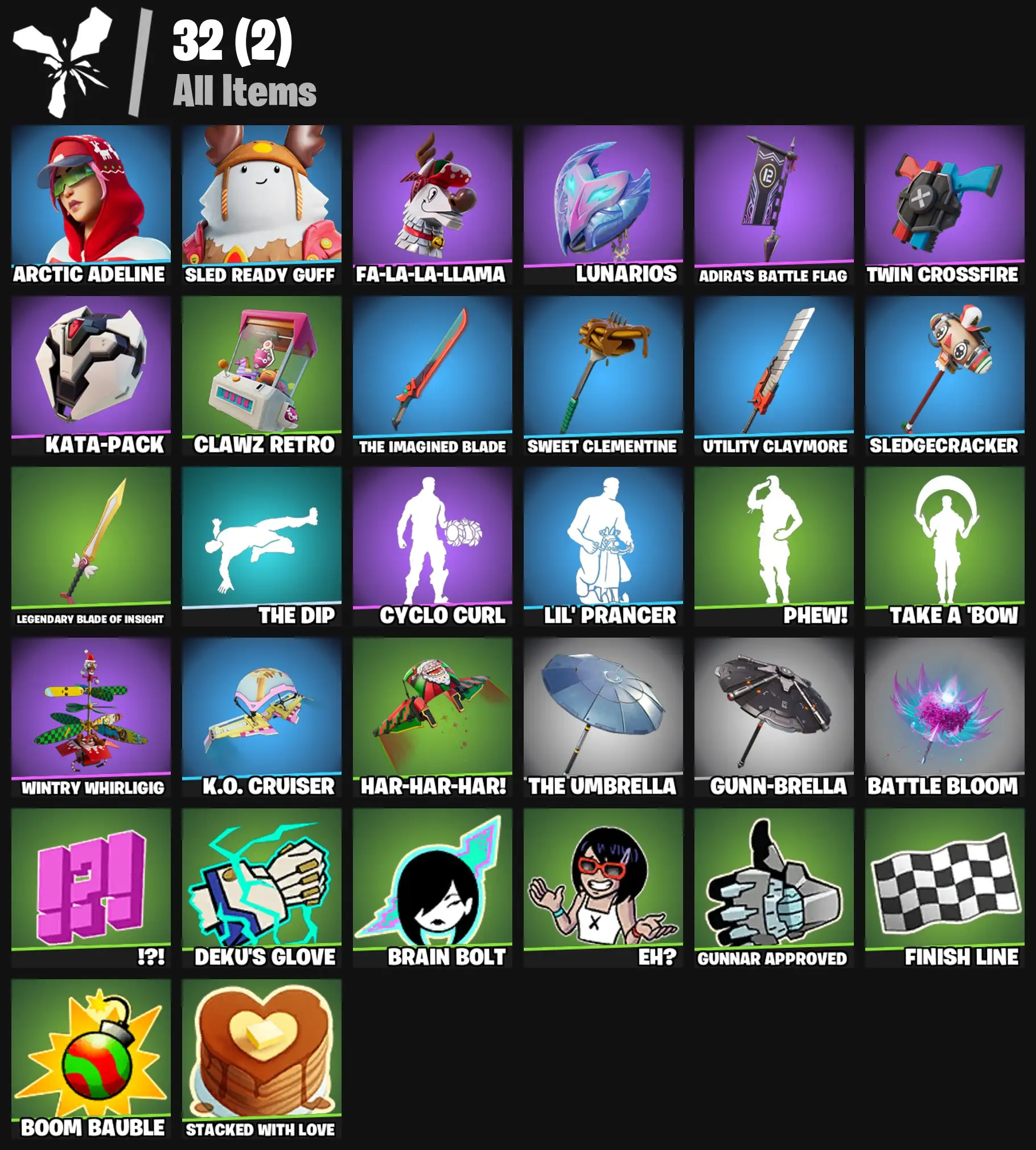 [PC/PSN/XBOX] 2 skins | Arctic Adeline | Sled Ready Guff | Fa-la-la-Llama | Lunarios | Adira's Battle Flag | Twin Crossfire | Kata-Pack | 100 VB