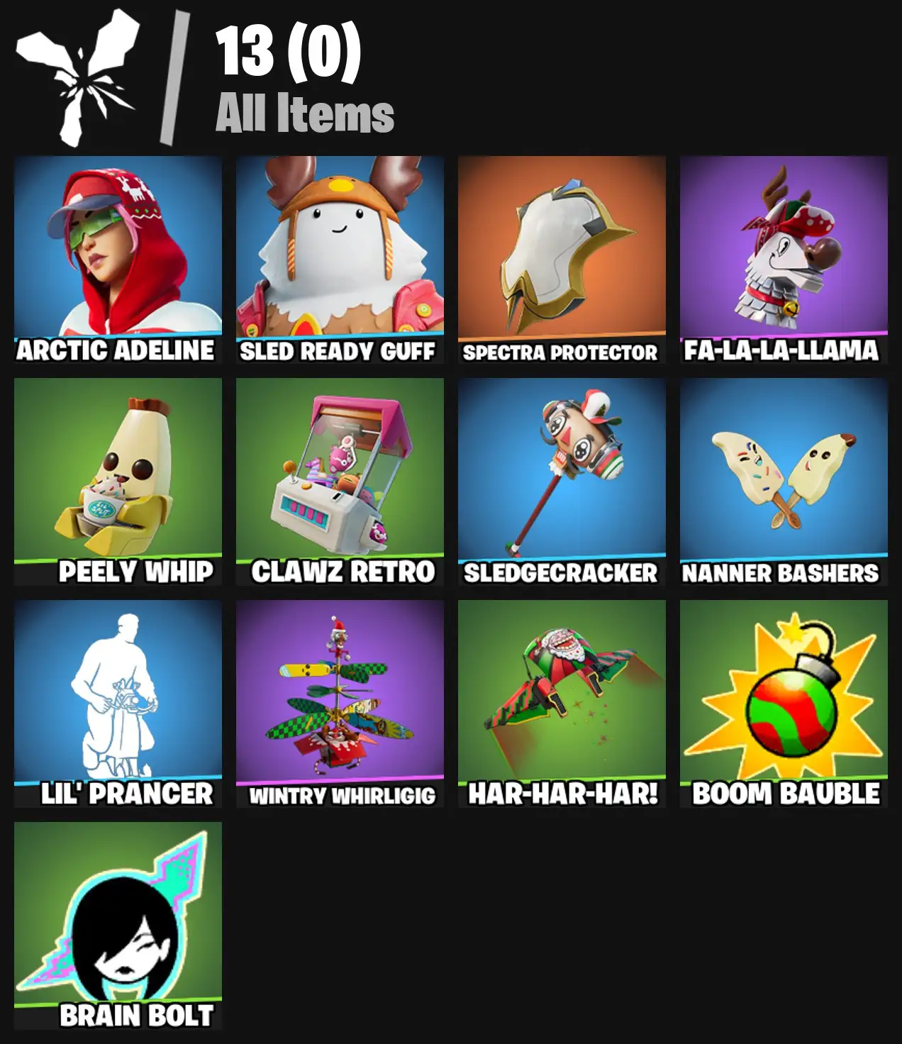 [PC/PSN/XBOX] 2 skins | Arctic Adeline | Sled Ready Guff | Spectra Protector | Fa-la-la-Llama | Peely Whip | Clawz Retro | Sledgecracker | 0 VB