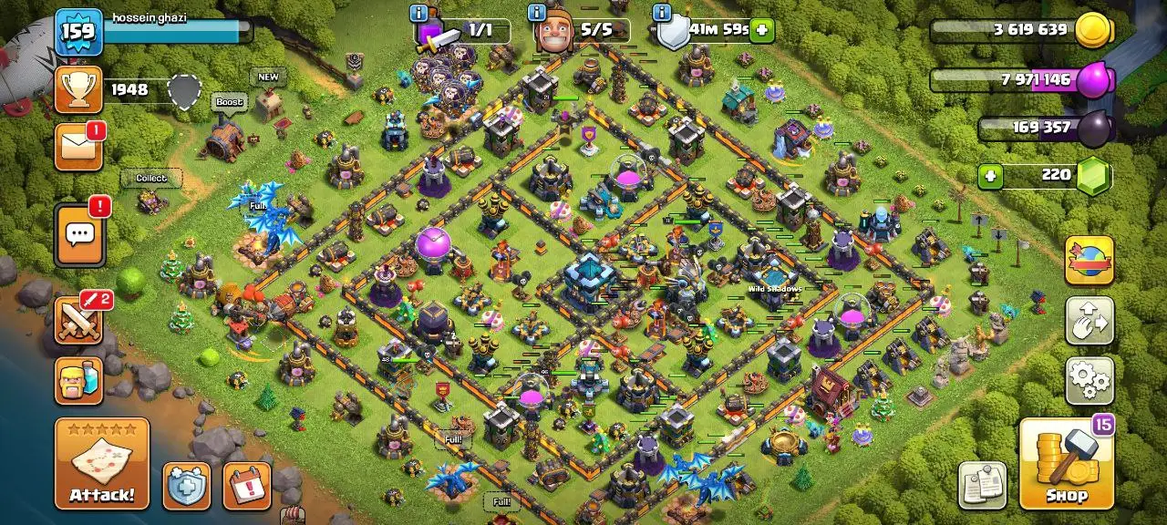 [#852] SEMI-MAX TH 13 | 48-46-40-21-11 HEROES | 497 CWL MEDALS | SOME MAGIC ITEMS | INSTANT DELIVERY