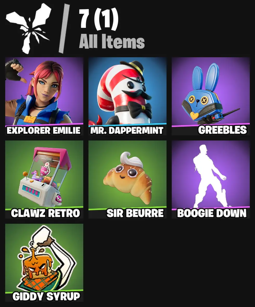 [PC/PSN/XBOX] 2 skins | Explorer Emilie | Mr. Dappermint | Greebles | Clawz Retro | Sir Beurre | Boogie Down | 0 VB