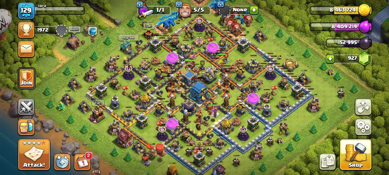 [#844] SEMI-MAX TH 12 | 46-57-32-32 HEROES | 870 CWL MEDALS | SOME MAGIC ITEMS | 1000 RENAME | INSTANT DELIVERY