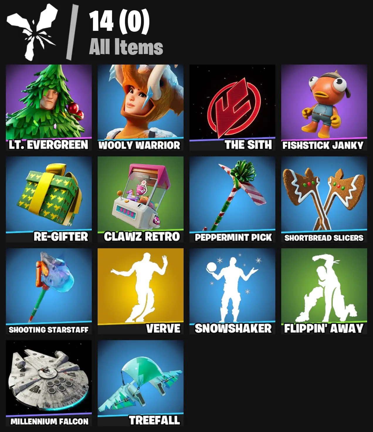 [PC/PSN/XBOX] 2 skins | Verve | Lt. Evergreen | Wooly Warrior | The Sith | Fishstick Janky | Re-gifter | Clawz Retro | Peppermint Pick | 0 VB