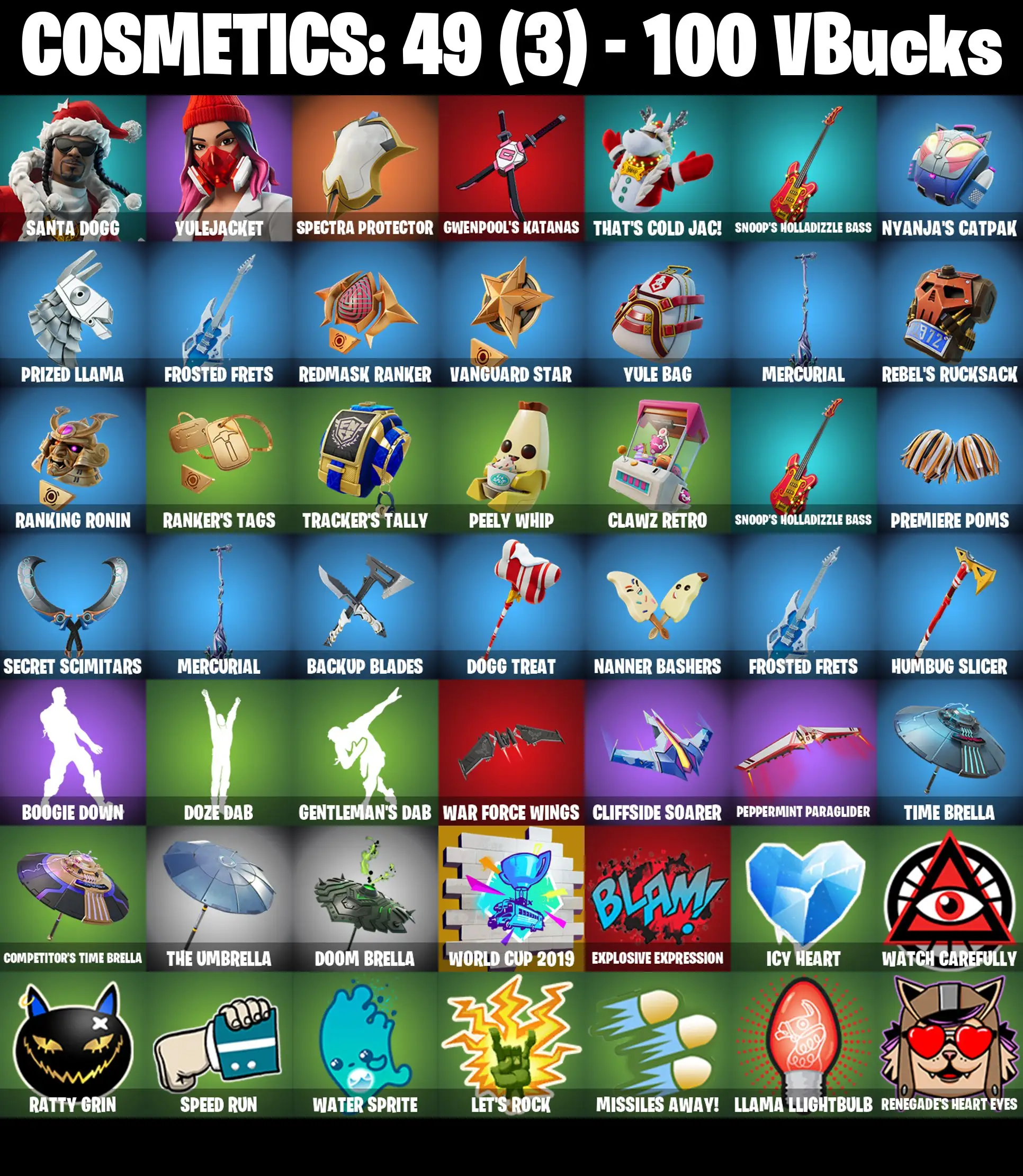 [PC/PSN/XBOX] 2 skins | Santa Dogg | Yulejacket | Spectra Protector | Gwenpool's Katanas | That's Cold Jac! | Snoop's Holladizzle Bass | 100 VB