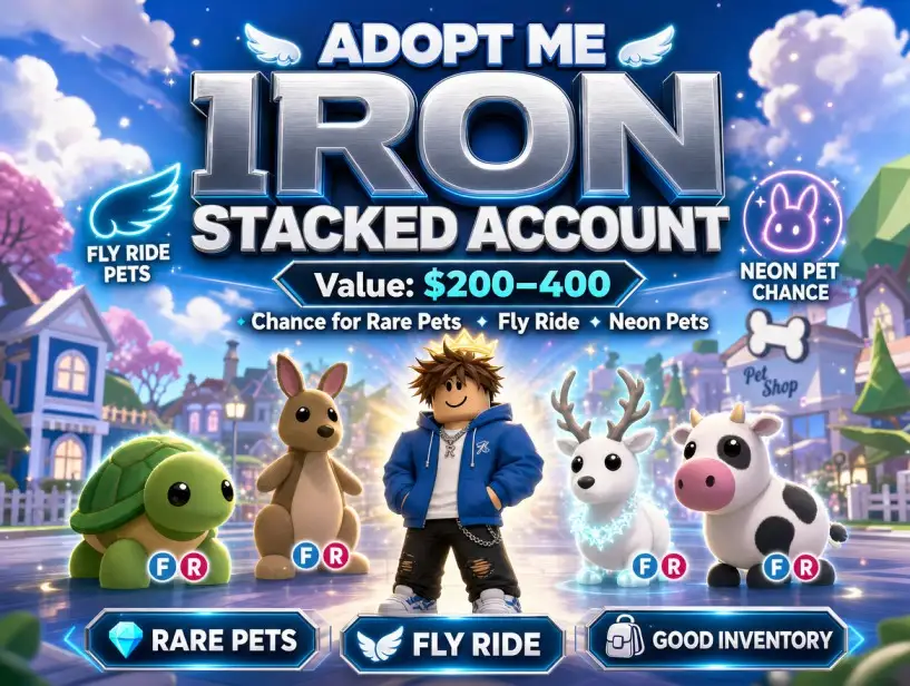 IRON ADOPT ME STACKED ACCOUNT