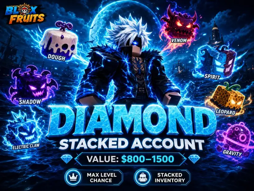 DIAMOND BLOX FRUITS STACKED ACCOUNT (VERY RICH)