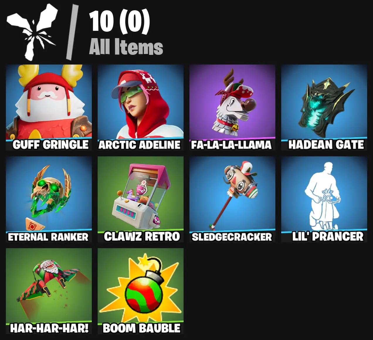 [PC/PSN/XBOX] 2 skins | Guff Gringle | Arctic Adeline | Fa-la-la-Llama | Hadean Gate | Eternal Ranker | Clawz Retro | Sledgecracker | Lil' Prancer | 0 VB