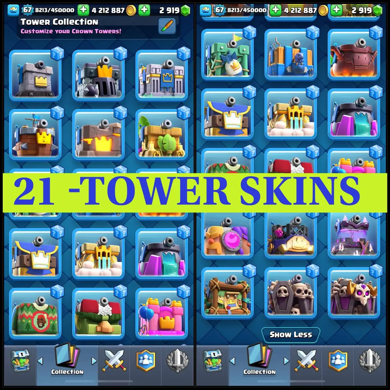 🔥 LVL 67-ULTIMATE CHAMPION 🏆 | 15,000+ TROPHIES 🌍 | 120 MAX CARDS 💯 | 65 ELITE ⚔️ | 21 EVO ✨ | 21 TOWER SKINS 🏰 | 154 EMOTES 🎭 | 147 BANNERS 🖼 | 21K WINS ⚡️ | SAFE LOGIN 🔐 | INSTANT DELIVERY 🚀