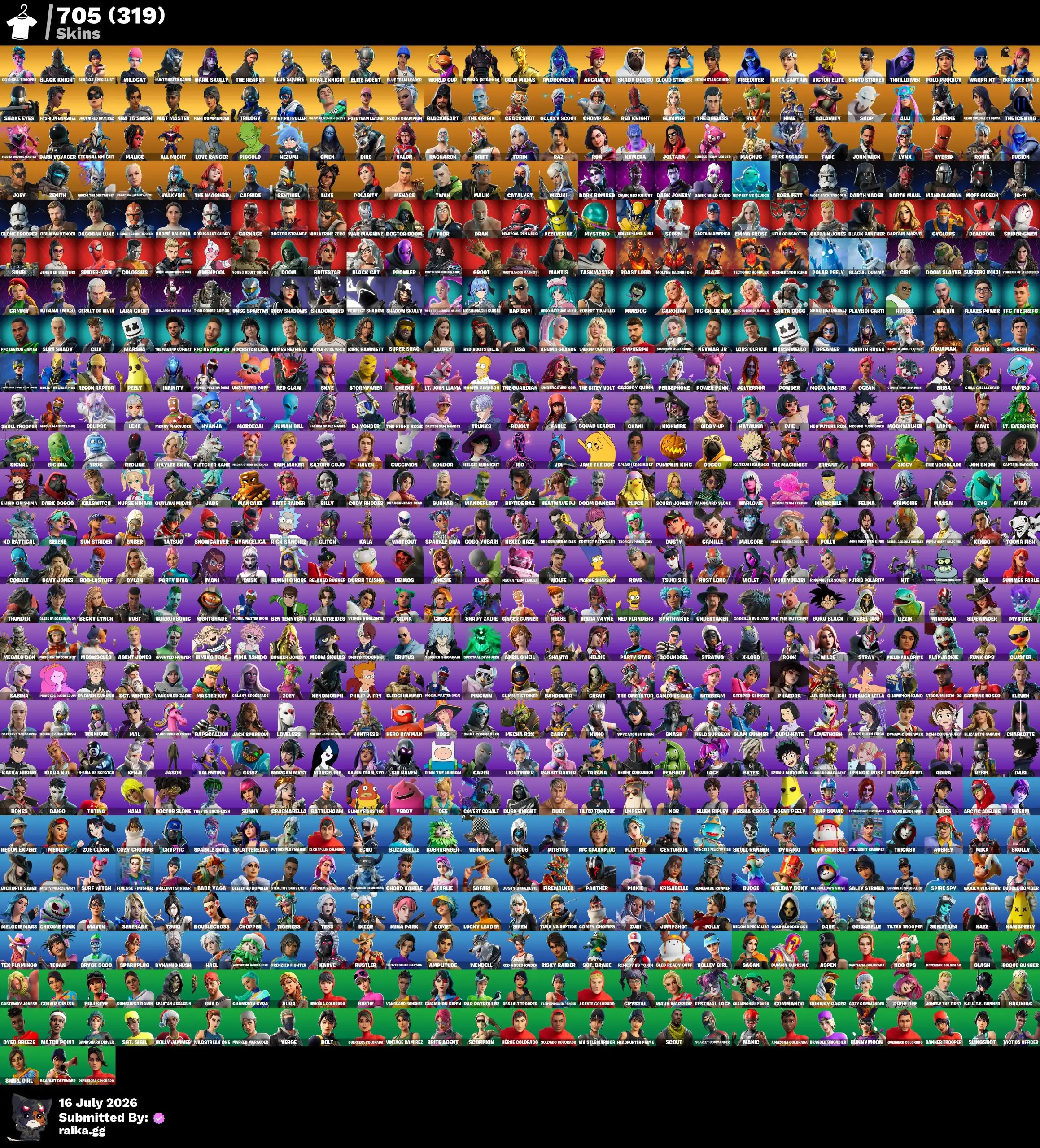 705 Skins | OG STW | Og Ghoul Trooper | Black Knight | Sparkle Specialist | Wildcat