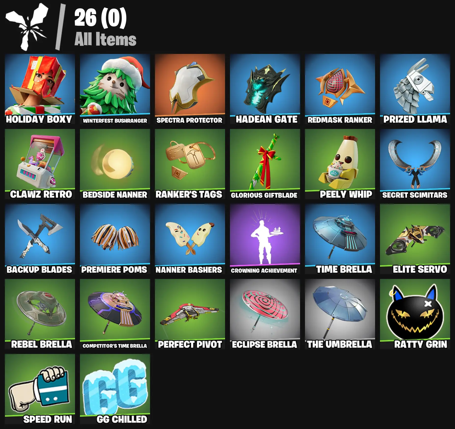 [PC/PSN/XBOX] 2 skins | Holiday Boxy | Winterfest Bushranger | Spectra Protector | Hadean Gate | Redmask Ranker | Prized Llama | Clawz Retro | 0 VB