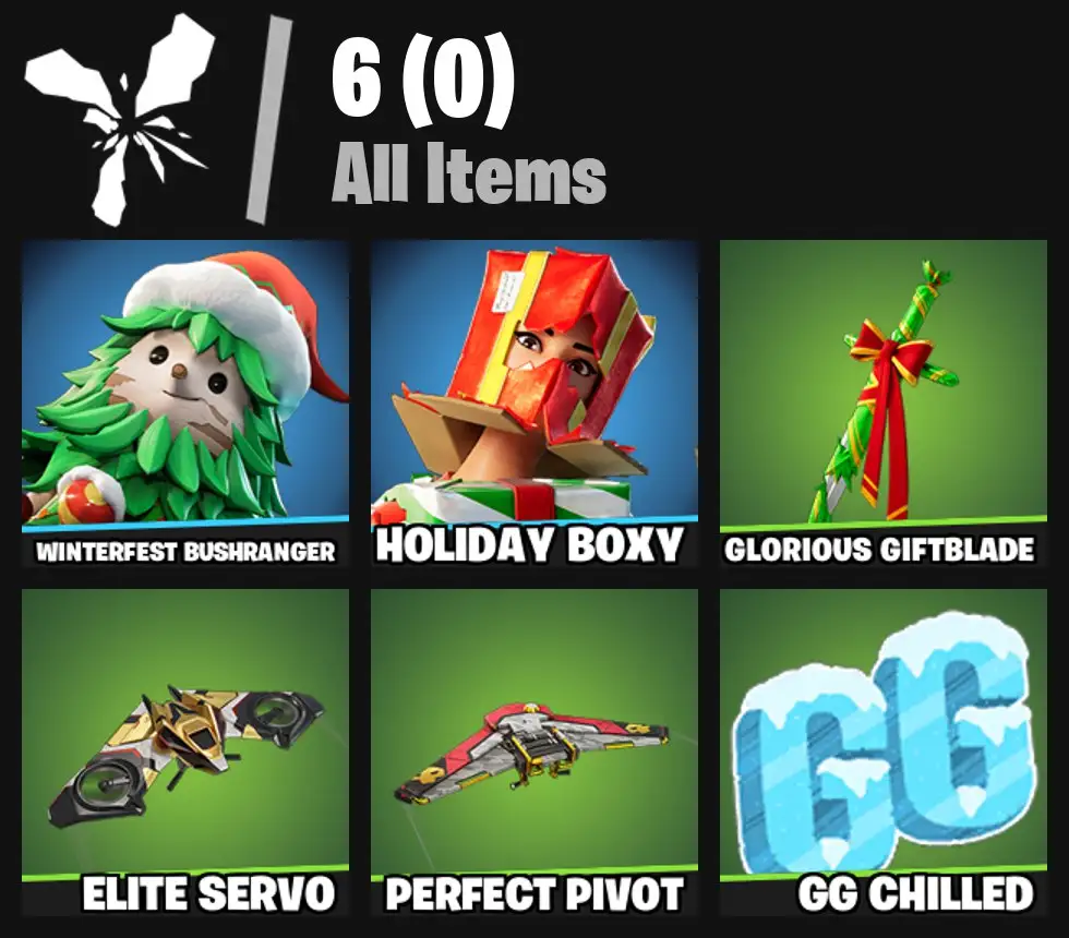 [PC/PSN/XBOX] 2 skins | Winterfest Bushranger | Holiday Boxy | Glorious Giftblade | Elite Servo | Perfect Pivot | 0 VB