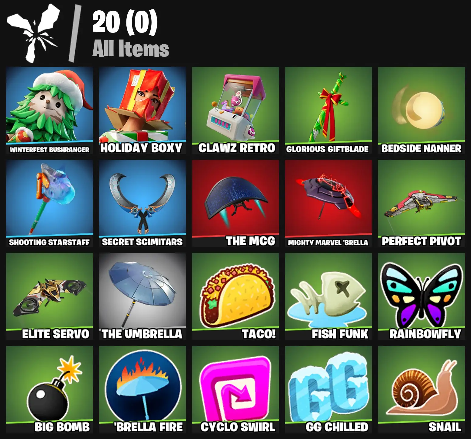 [PC/PSN/XBOX] 2 skins | Winterfest Bushranger | Holiday Boxy | Clawz Retro | Glorious Giftblade | Bedside Nanner | Shooting Starstaff | 100 VB