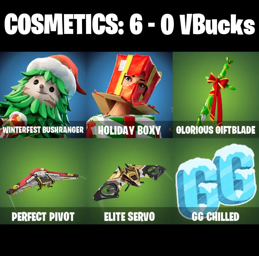 [PC/PSN/XBOX] 2 skins | Winterfest Bushranger | Holiday Boxy | Glorious Giftblade | Perfect Pivot | Elite Servo | 0 VB