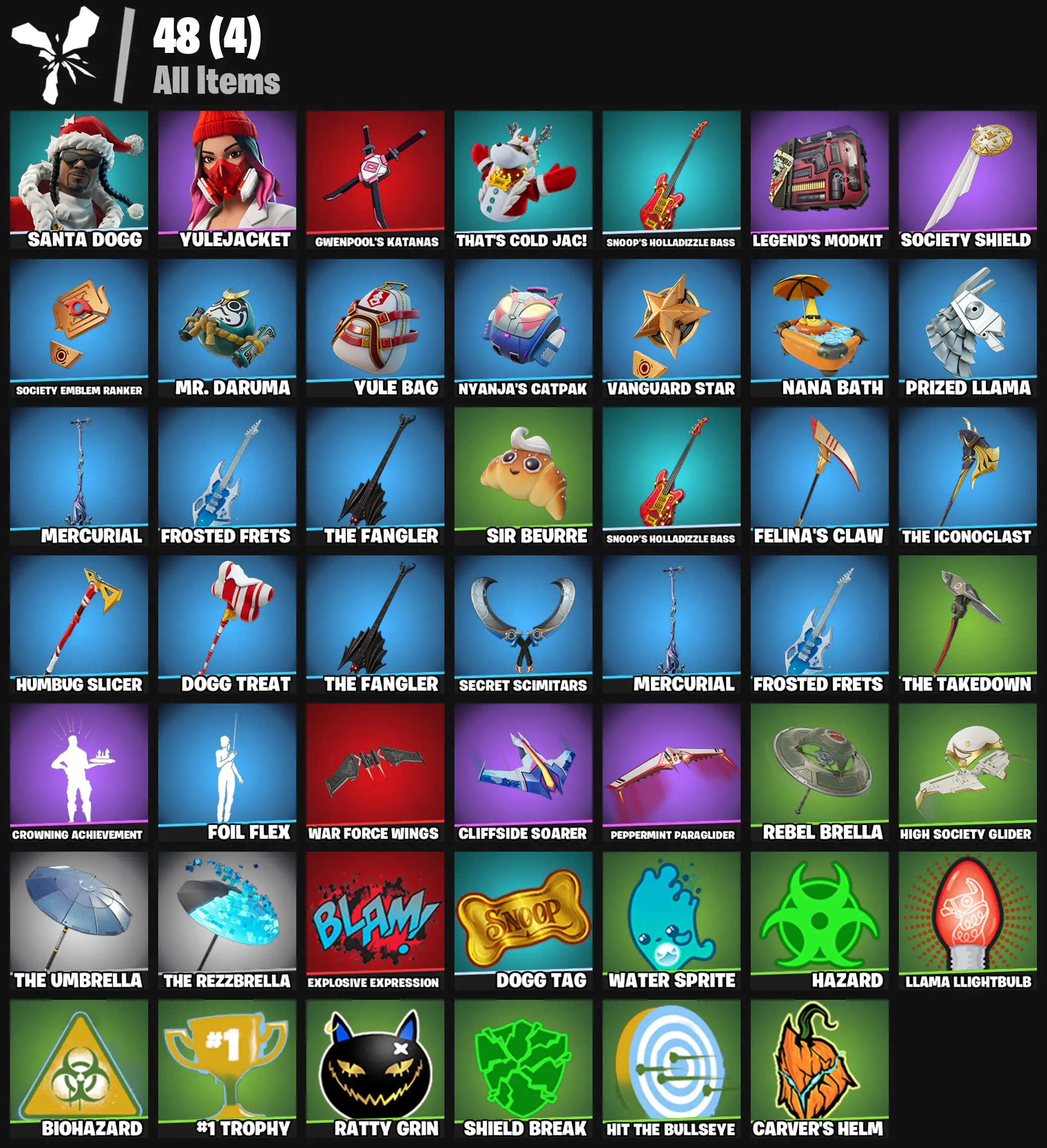 [PC/PSN/XBOX] 2 skins | Santa Dogg | Yulejacket | Gwenpool's Katanas | That's Cold Jac! | Snoop's Holladizzle Bass | Legend's Modkit | 400 VB