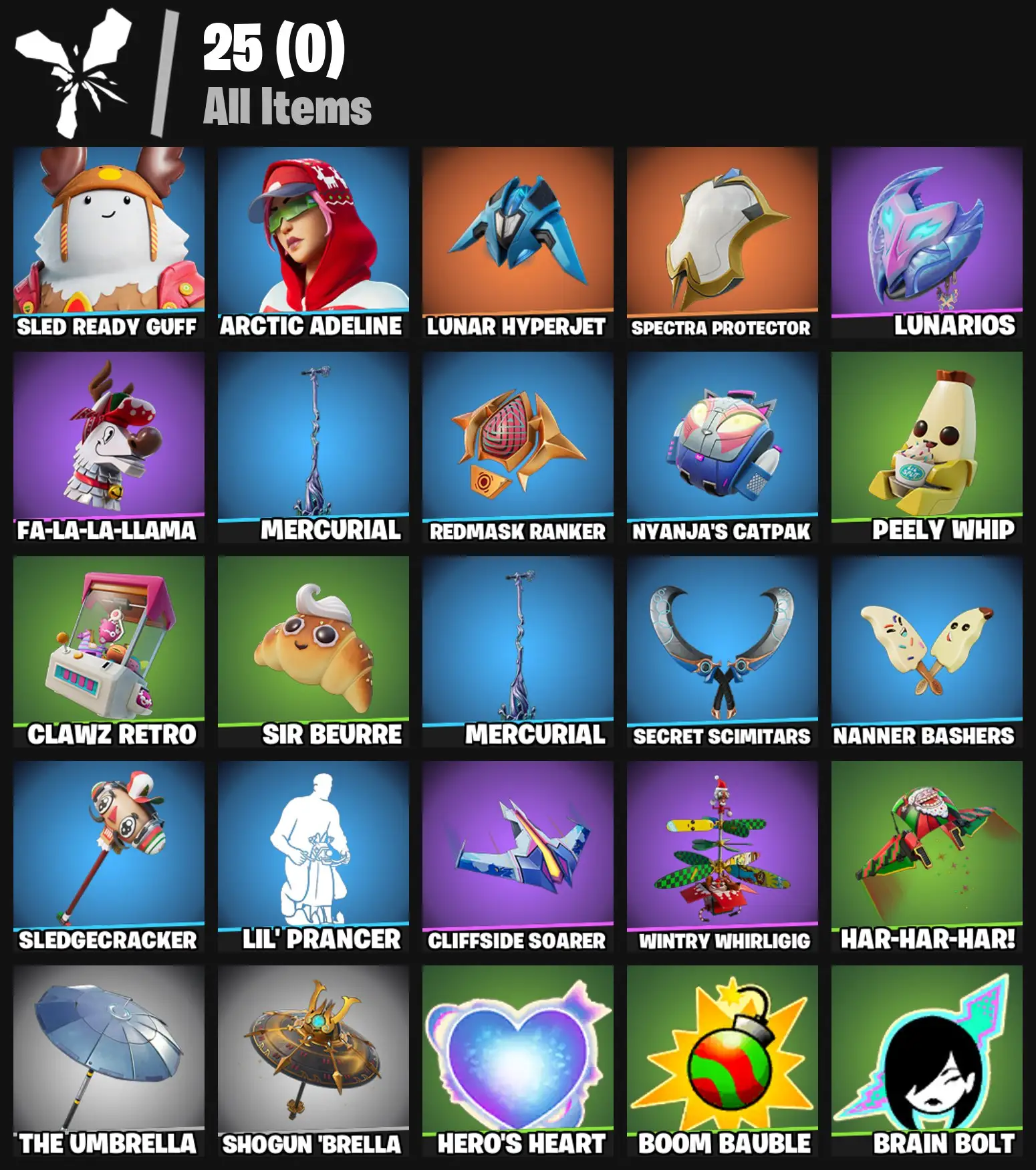 [PC/PSN/XBOX] 2 skins | Sled Ready Guff | Arctic Adeline | Lunar Hyperjet | Spectra Protector | Lunarios | Fa-la-la-Llama | Mercurial | 100 VB