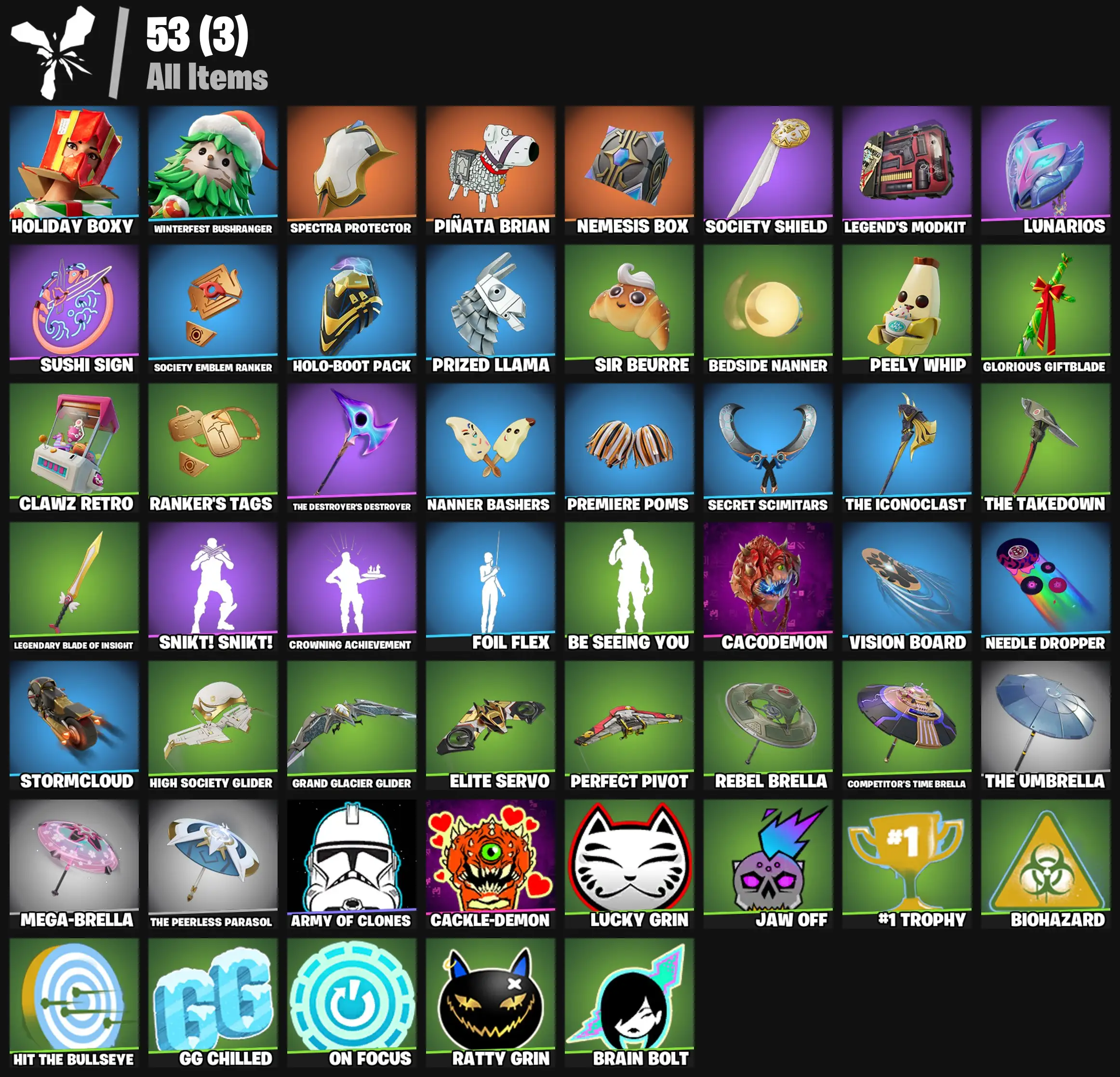 [PC/PSN/XBOX] 2 skins | Holiday Boxy | Winterfest Bushranger | Spectra Protector | Piñata Brian | Nemesis Box | Society Shield | Legend's Modkit | 100 VB