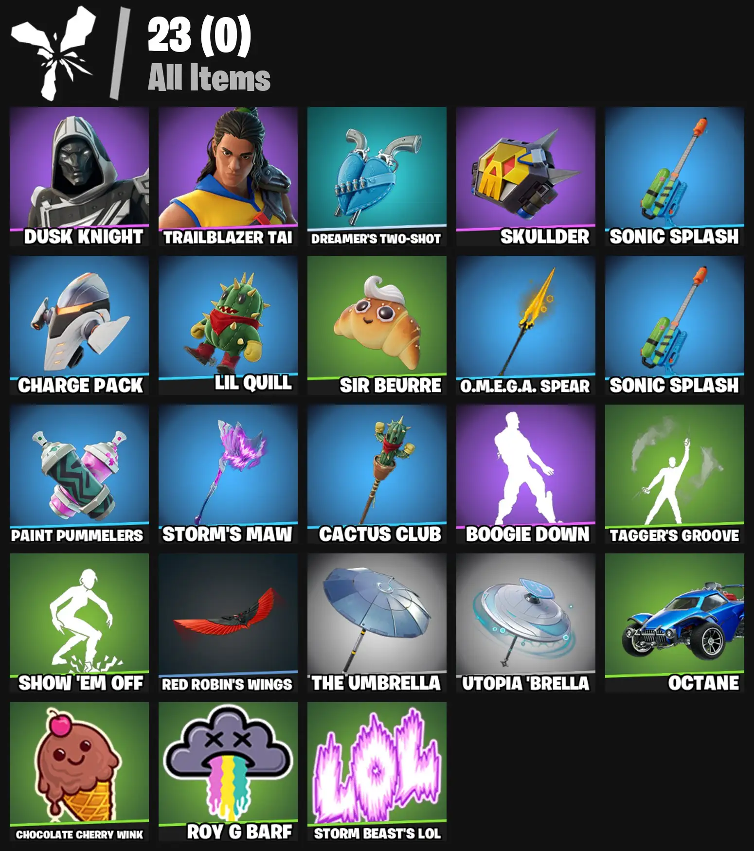 [PC/PSN/XBOX] 2 skins | Blitz Knight | Trailblazer Tai | Dreamer's Two-Shot | Skullder | Sonic Splash | Charge Pack | Lil Quill | Sir Beurre | 200 VB