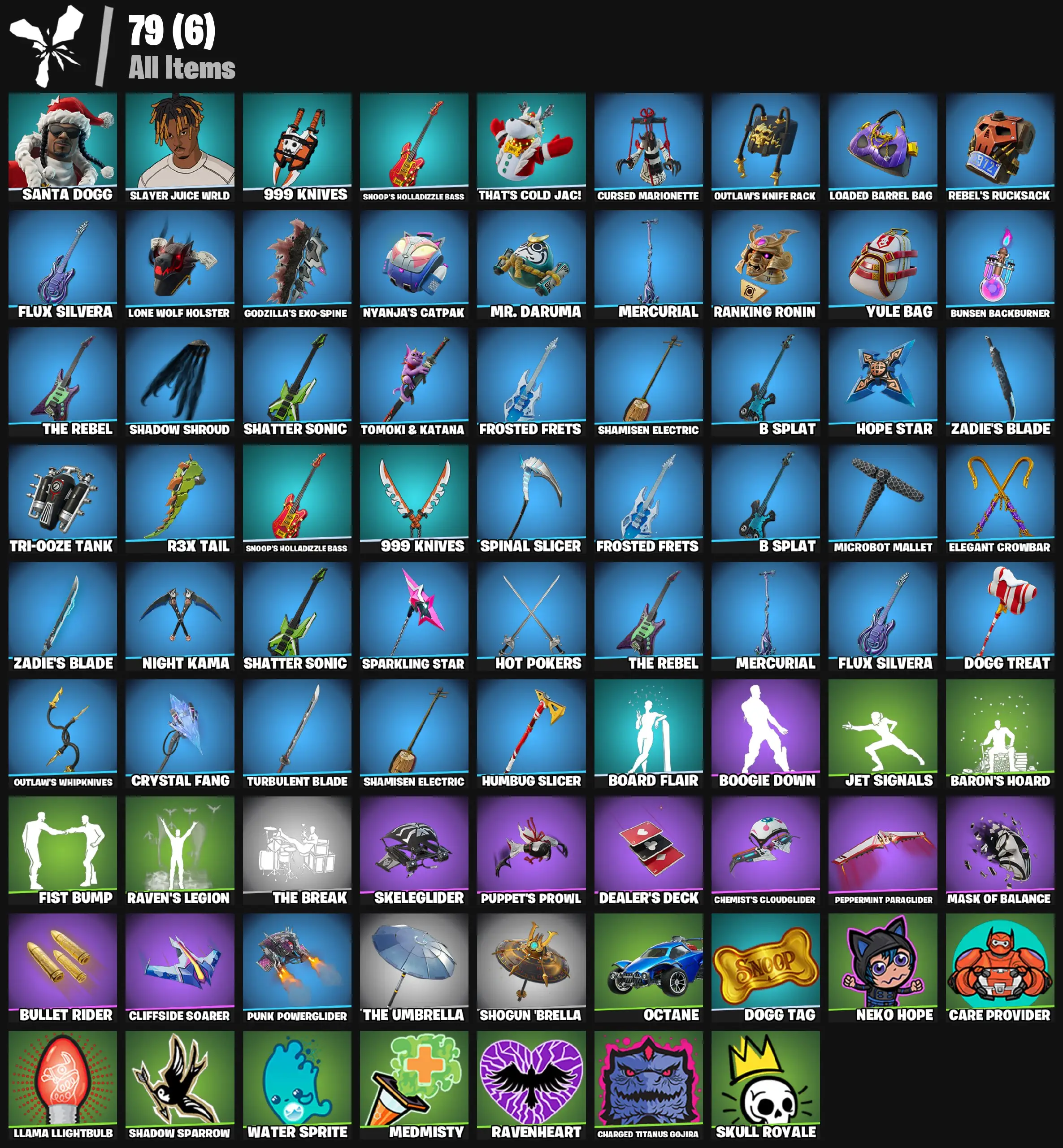 [PC/PSN/XBOX] 2 skins | Santa Dogg | Slayer Juice WRLD | 999 Knives | Snoop's Holladizzle Bass | That's Cold Jac! | Cursed Marionette | 100 VB