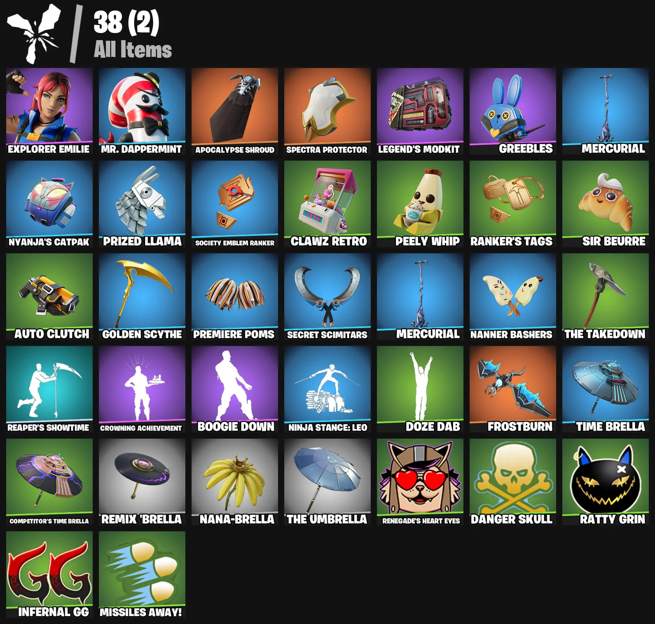 [PC/PSN/XBOX] 2 skins | Explorer Emilie | Mr. Dappermint | Apocalypse Shroud | Spectra Protector | Legend's Modkit | Greebles | Mercurial | 0 VB