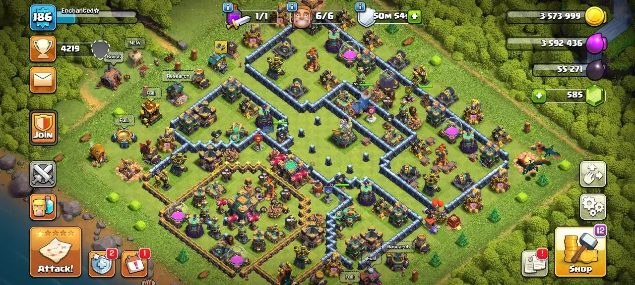 [#643] ALMOST MAX TH 14 | 75-75-40-55-25 HEROES | STACKED MAGIC ITEMS | 500 RENAME | BEST EQUIPMENT | 6 HEROES SKIN | INSTANT DELIVERY