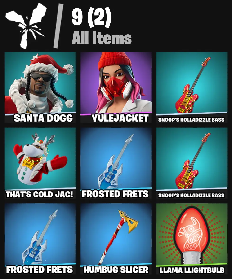 [PC/PSN/XBOX] 2 skins | Santa Dogg | Yulejacket | Snoop's Holladizzle Bass | That's Cold Jac! | Frosted Frets | Snoop's Holladizzle Bass | 0 VB