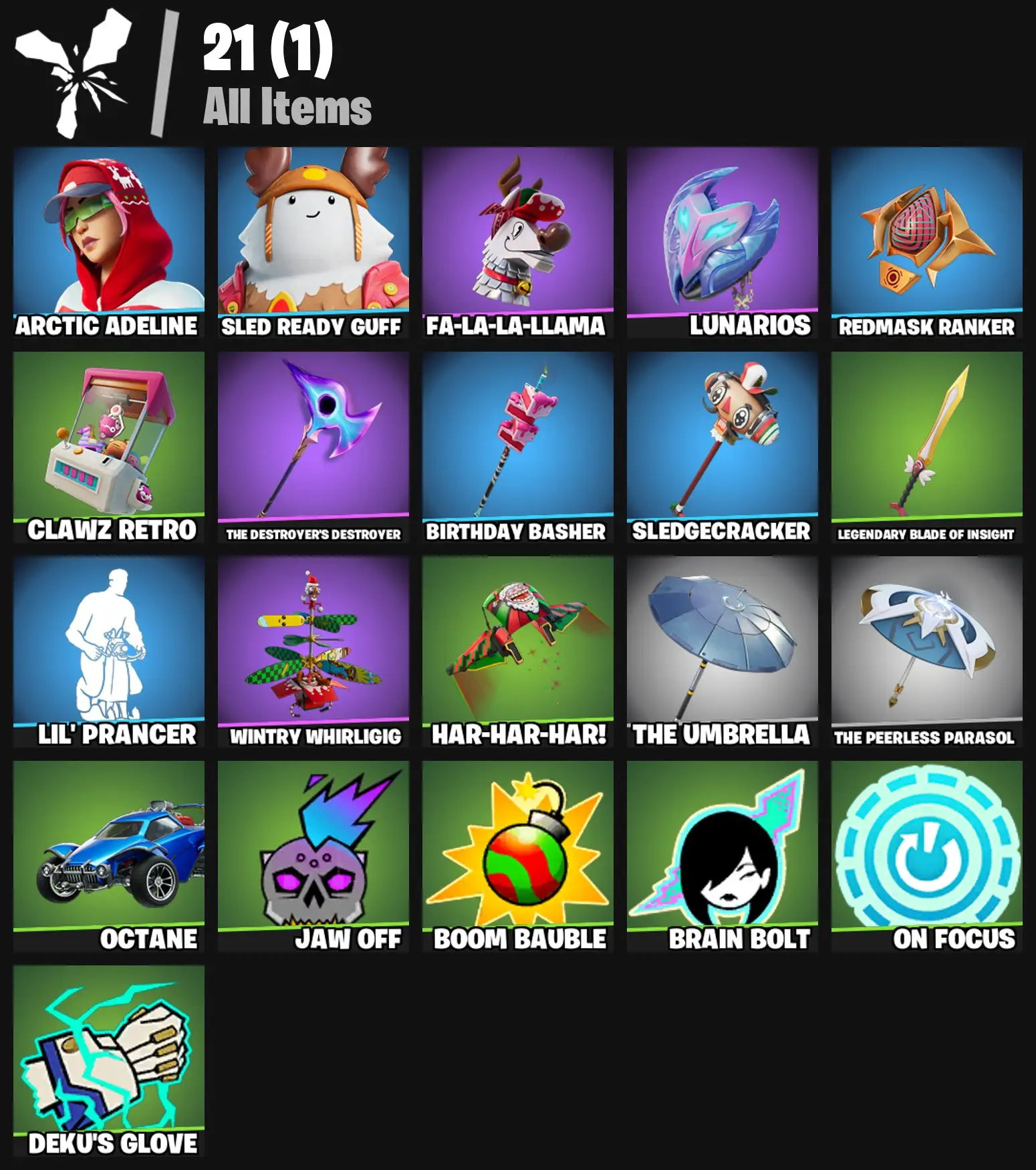 [PC/PSN/XBOX] 2 skins | Arctic Adeline | Sled Ready Guff | Fa-la-la-Llama | Lunarios | Redmask Ranker | Clawz Retro | The Destroyer's Destroyer | 200 VB