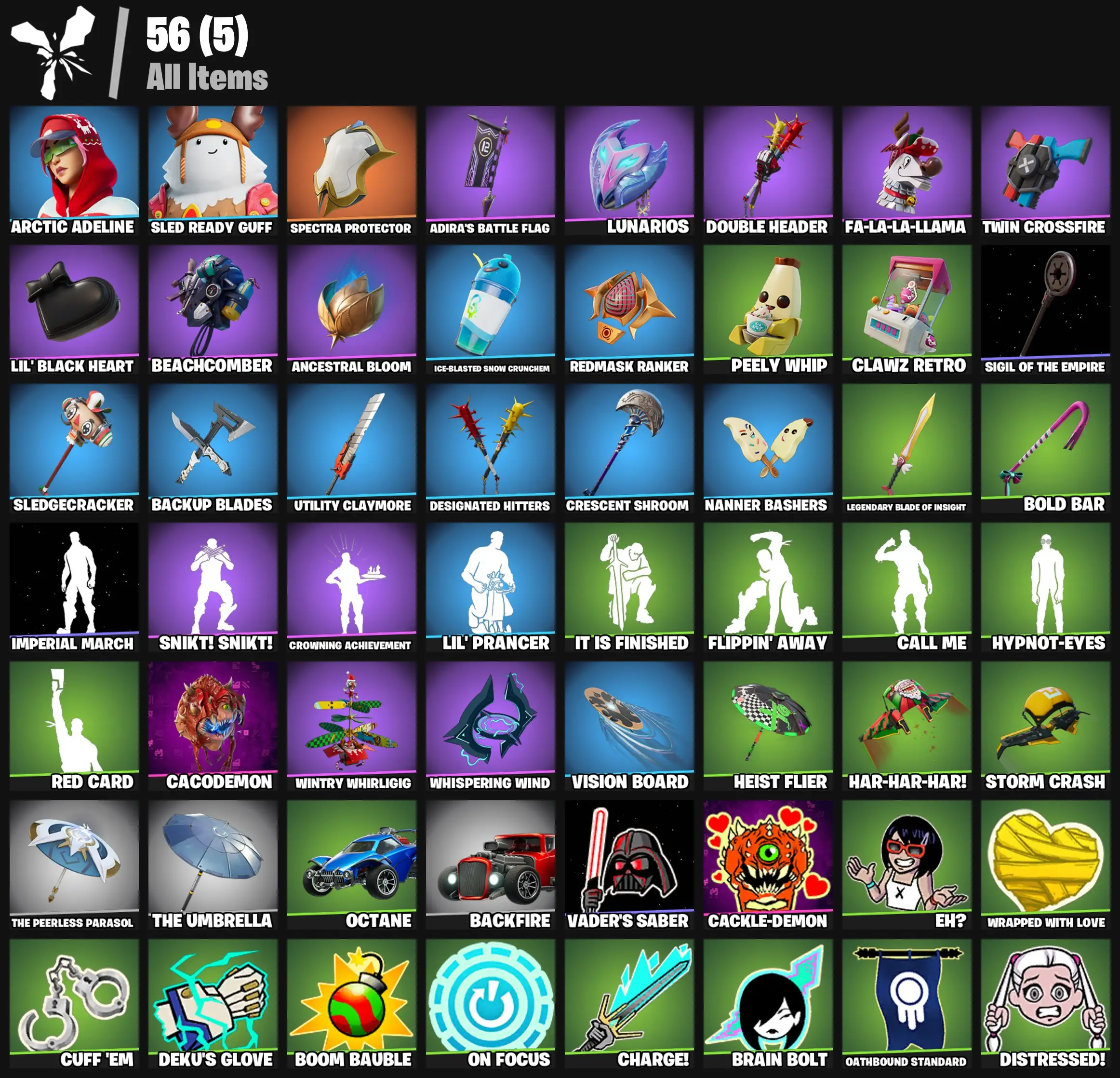 [PC/PSN/XBOX] 2 skins | Arctic Adeline | Sled Ready Guff | Spectra Protector | Adira's Battle Flag | Lunarios | Double Header | Fa-la-la-Llama | 0 VB